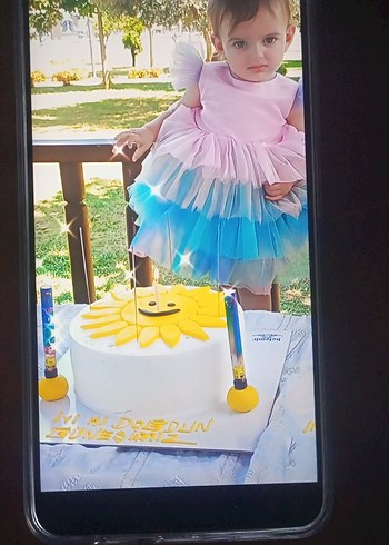 Pembe Pastel Fırfırlı Kız Çocuk Elbisesi