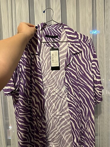 Trendyol & Milla Zebra Desenli Mor Gömlek