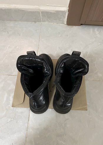 Siyah Deri Kadın Dolgu Topuklu Goth Bot - Görsel 5