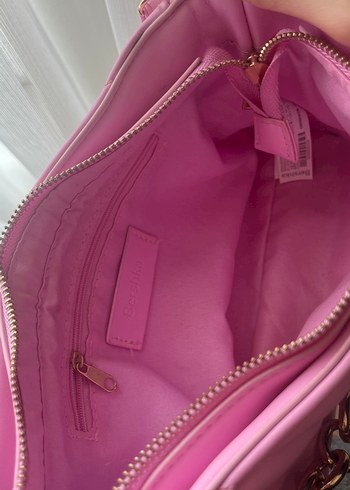 Beden Bershka Pembe Altın Zincir Detaylı Kadın Çanta