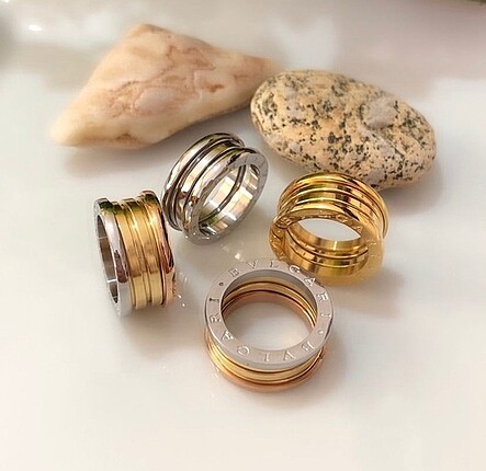 Çelik bvlgari körüklü yüzük