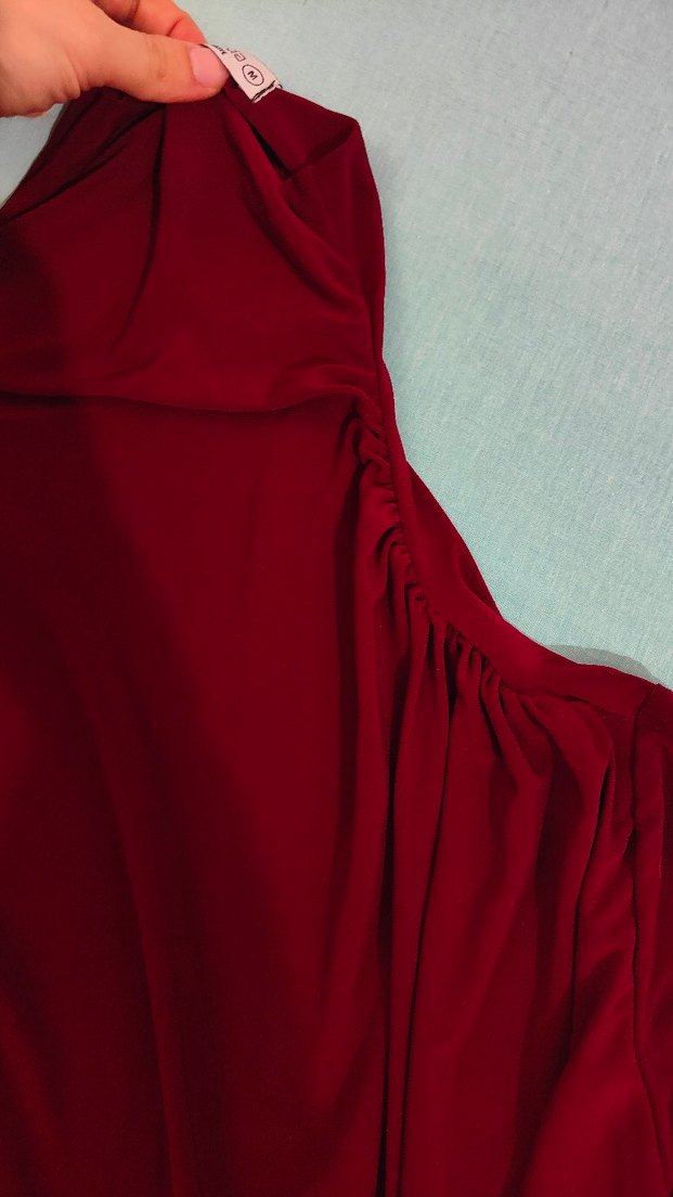 Bordo Düz Renk Bluz - Görsel 2