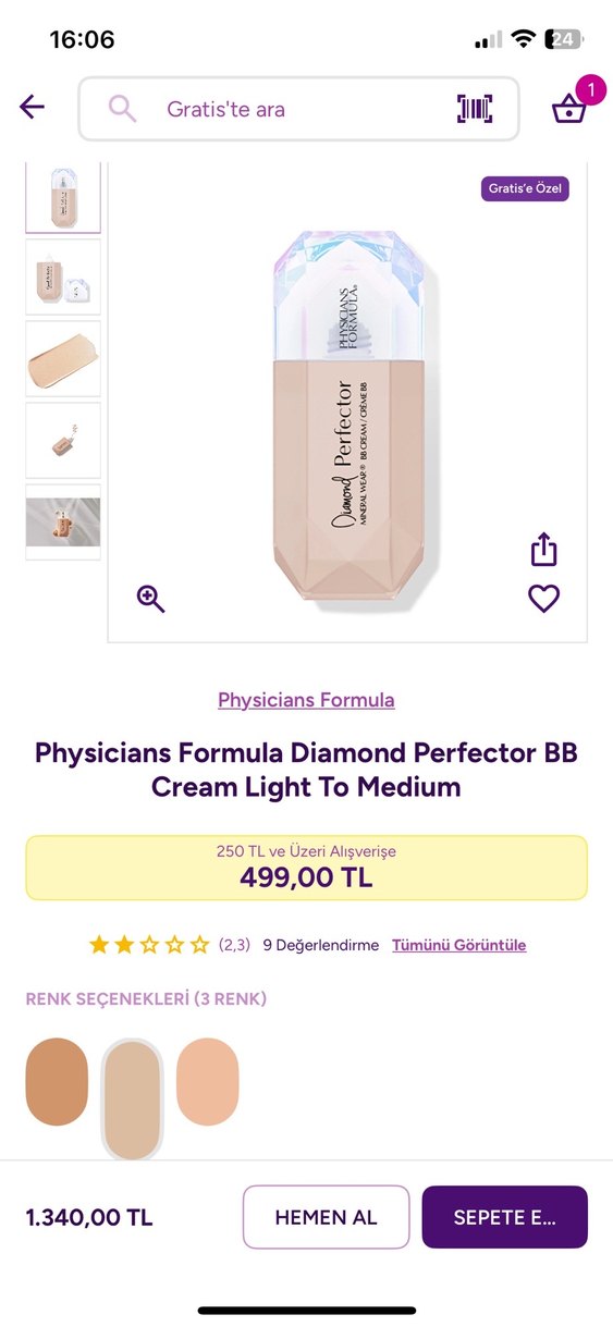 Physicians Formula Diamond Perfector BB Krem - Görsel 2
