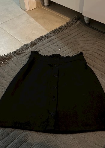 Düğmeli Siyah Midi Goth Etek - Görsel 2