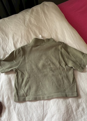 addax Kadın Haki Kısa Kollu Crop Top - Görsel 3