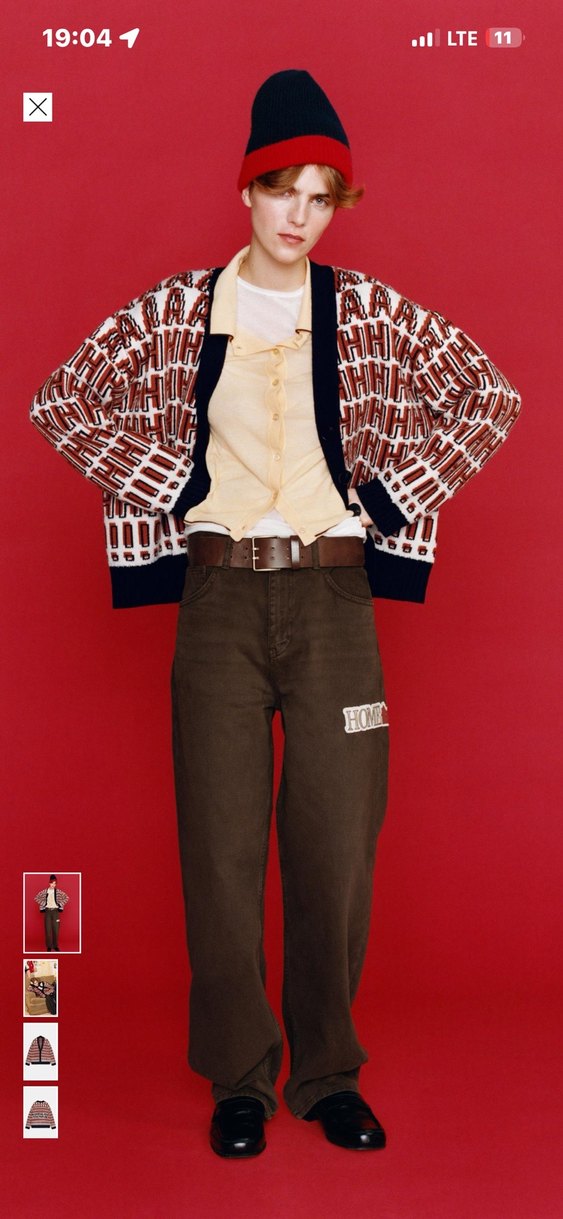 Zara Desenli Kadın Örgü Hırka - Görsel 3