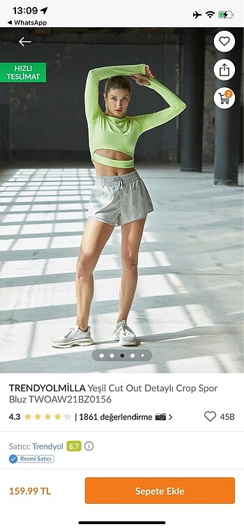 Trendyol & Milla trendyolmilla yeşil sporcu bluz