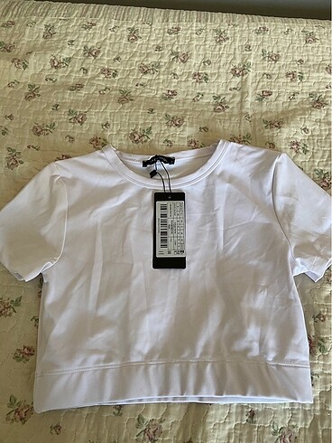 trendyolmilla beyaz crop spor bluz