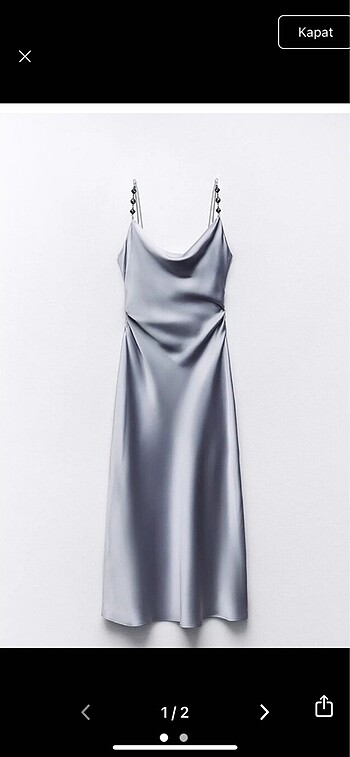 zara saten elbise
