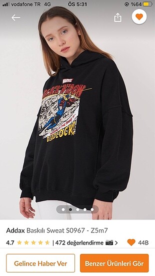 addax siyah sweatshirt