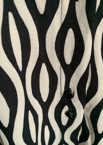 Düğmeli Bohem Desenli Kadın Gömlek - Görsel 4