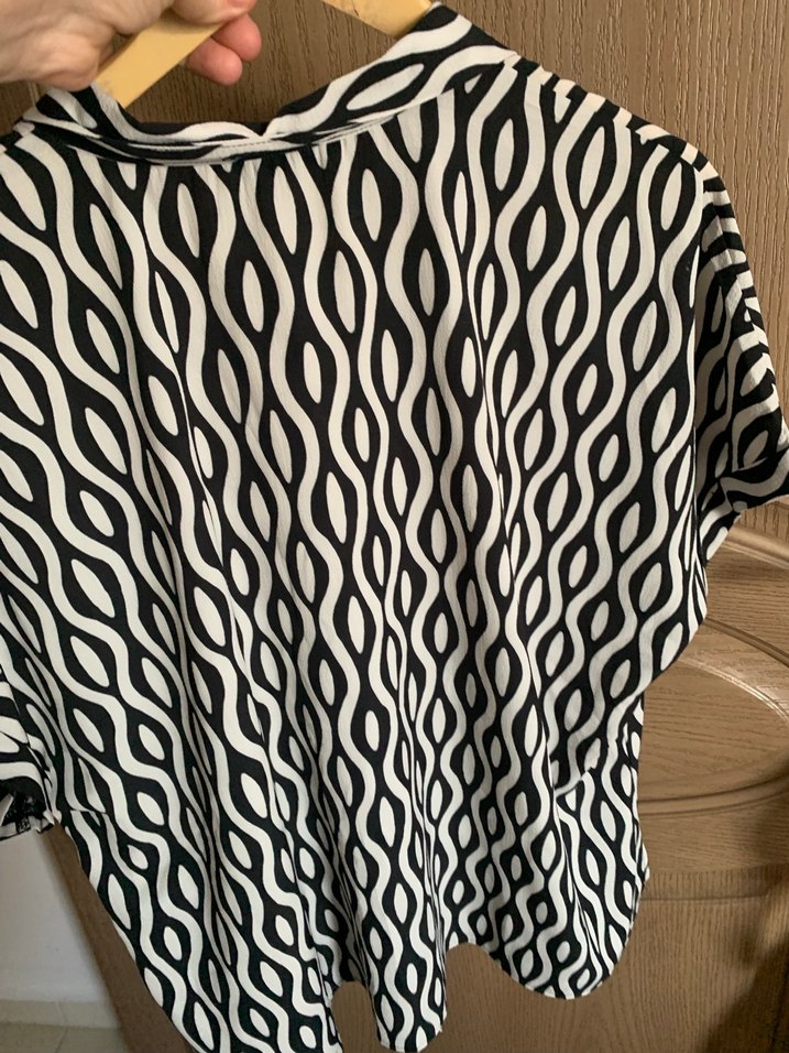 Düğmeli Bohem Desenli Kadın Gömlek - Görsel 3