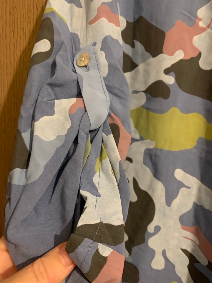 Gri Kamuflaj Düğmeli Kadın Gömlek - Görsel 3