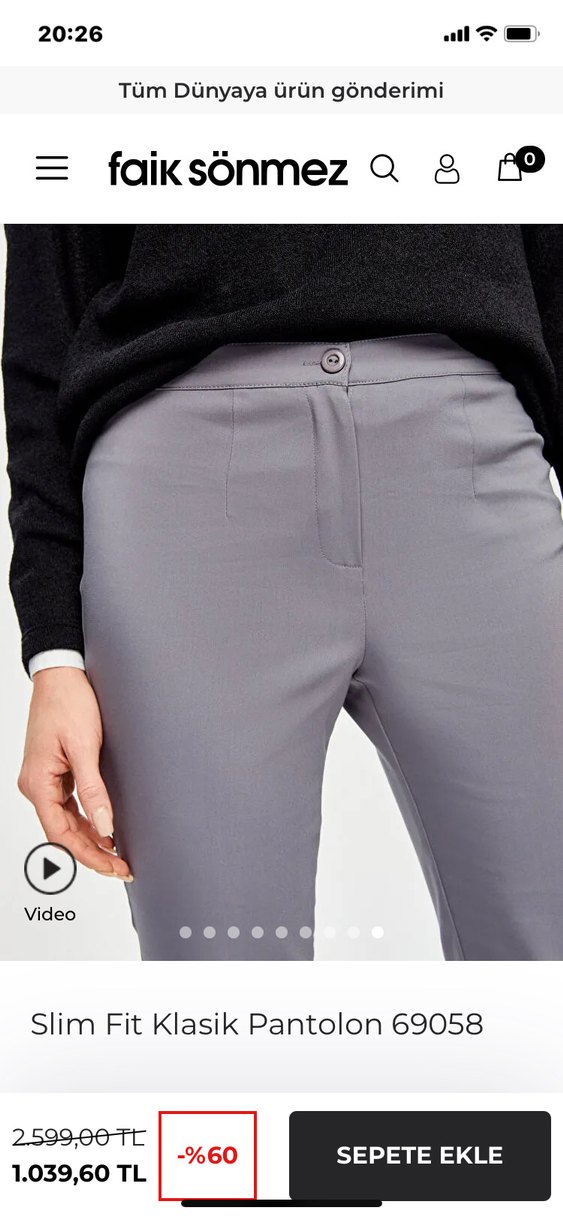 Faik Sönmez Kumaş Kadın Pantolon - Görsel 3