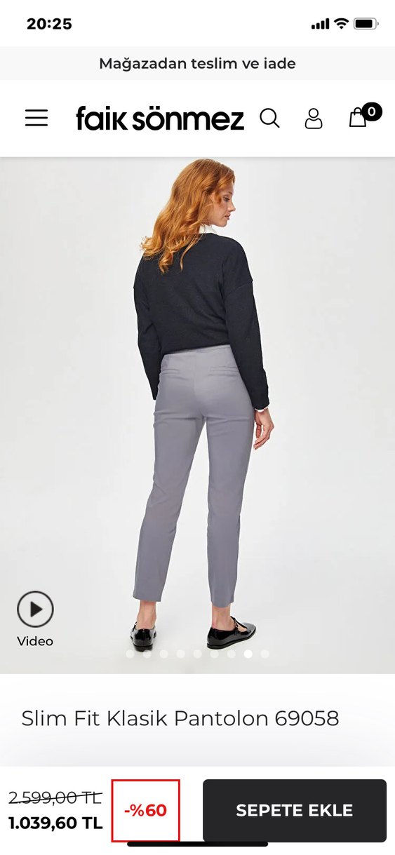 Faik Sönmez Kumaş Kadın Pantolon - Görsel 2