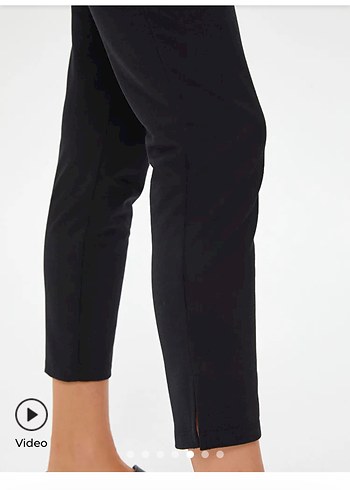 Kadın Siyah penye Kumaş Pantolon - Görsel 3