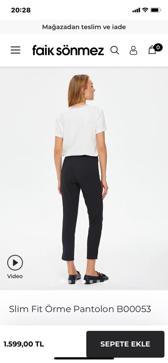 Kadın Siyah penye Kumaş Pantolon - Görsel 2