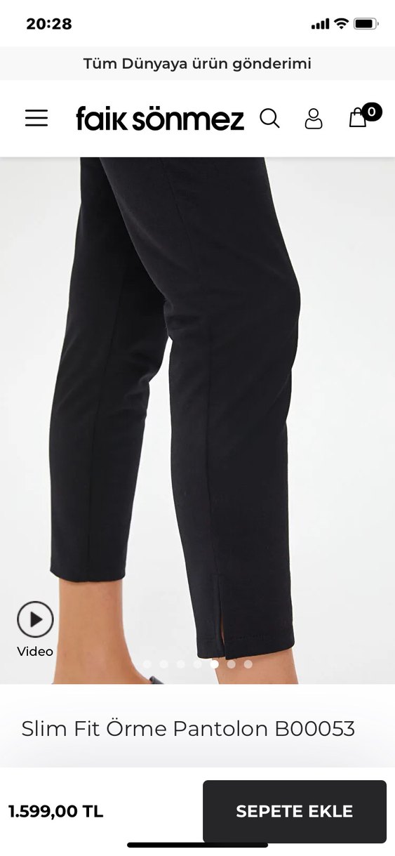 Kadın Siyah penye Kumaş Pantolon - Görsel 3