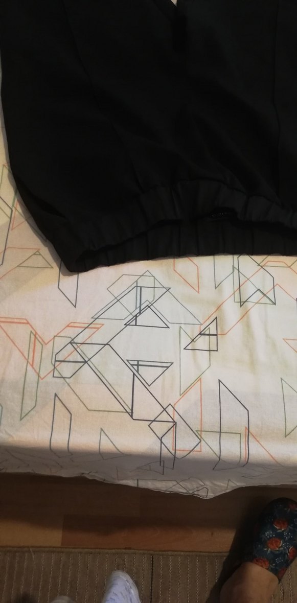 Siyah Parlak İşlemeli Kadın Kumaş Pantolon - Görsel 3