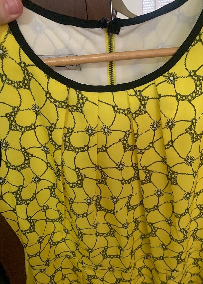 Sarı şık elbise - Görsel 3