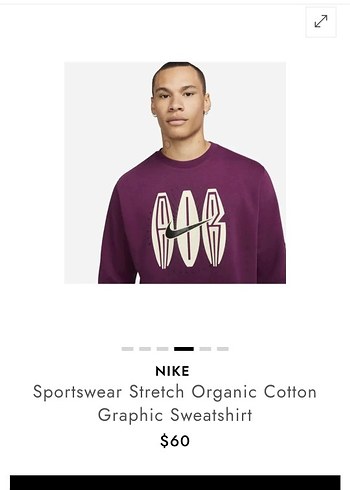 Nike Erkek Mor Grafik Sweatshirt - Görsel 2