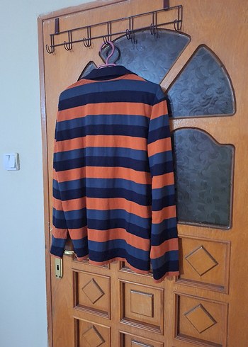 Erkek Çizgili Uzun Kollu Polo Tişört - Görsel 2