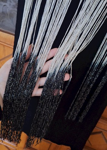 Püsküllü Siyah Bohem Elbise - Görsel 2