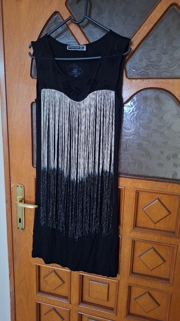 Püsküllü Siyah Bohem Elbise - Görsel 4