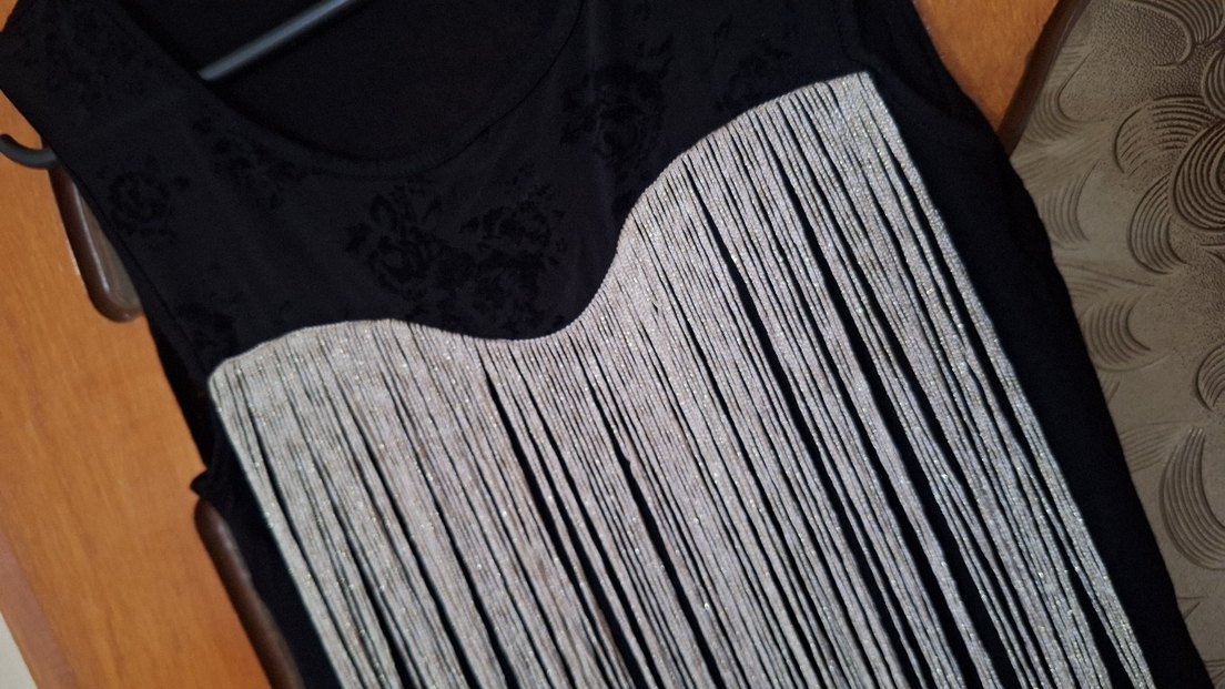 Püsküllü Siyah Bohem Elbise - Görsel 5