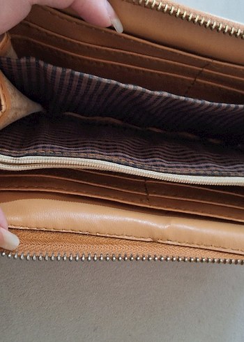 Baskılı Beyaz Kadın Fermuarlı Cüzdan - Görsel 3