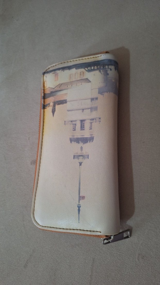 Baskılı Beyaz Kadın Fermuarlı Cüzdan - Görsel 2