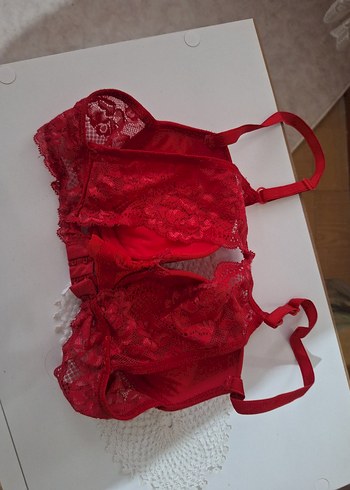 Kırmızı Bohem Dantelli Sütyen - Görsel 2