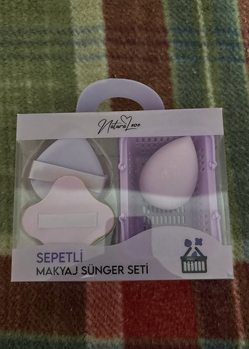Pastel Mor Makyaj Sünger Seti Sepetli - Görsel 3