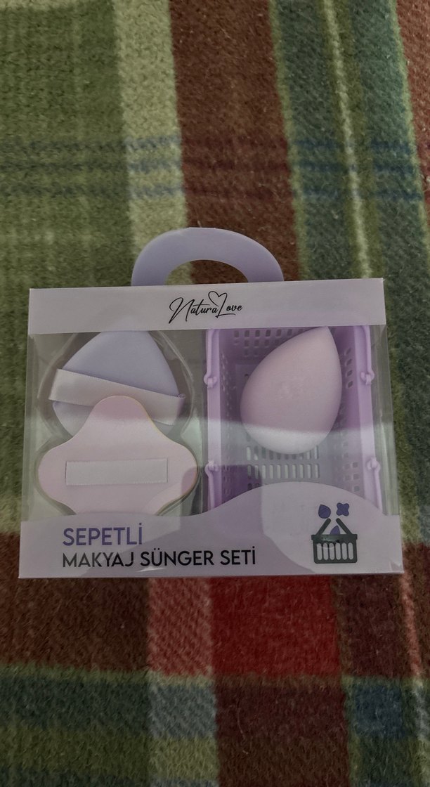 Pastel Mor Makyaj Sünger Seti Sepetli - Görsel 3