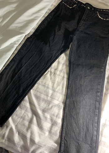 Taşlı Kadın Midi Kot Pantolon - Görsel 3