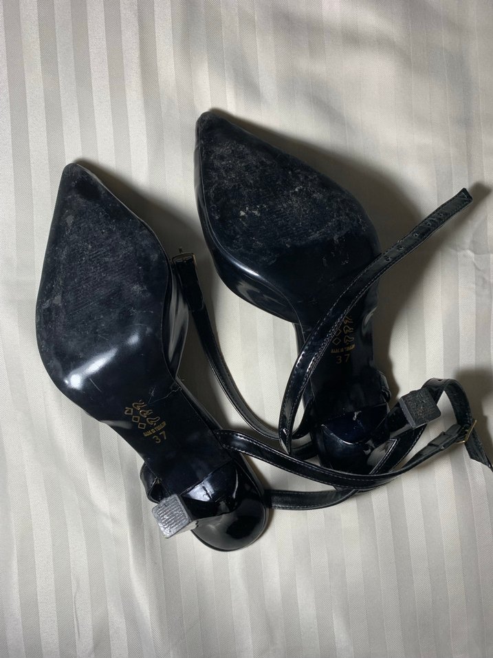 Klasik Siyah Rugan Stiletto Topuklu Kadın Ayakkabı - Görsel 3