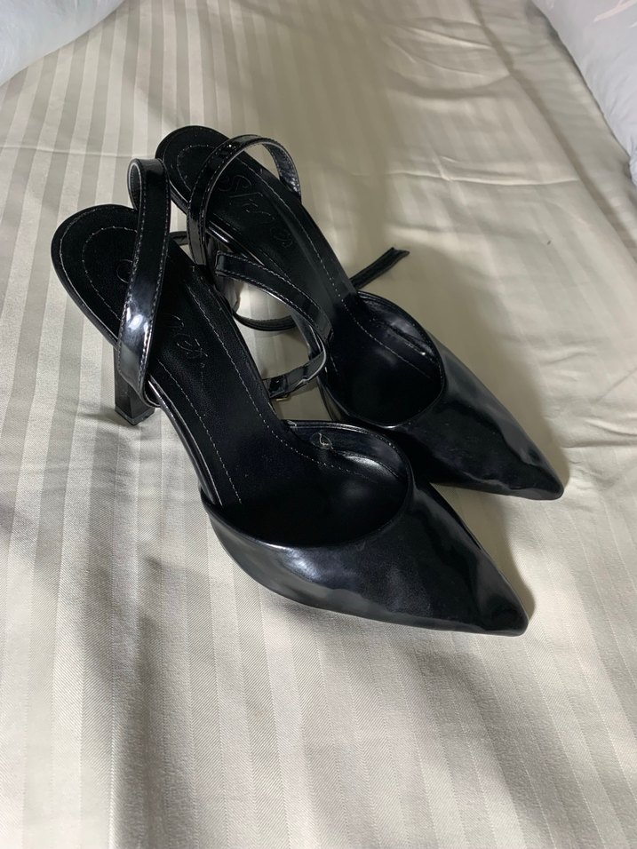 Klasik Siyah Rugan Stiletto Topuklu Kadın Ayakkabı - Görsel 2