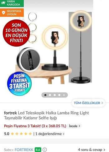 LIGHT Y3 Selfie Çubuğu ve Tripod boyu 1.66 - Görsel 12