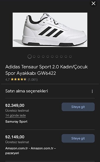 Kadın Adidas spor ayakkabı