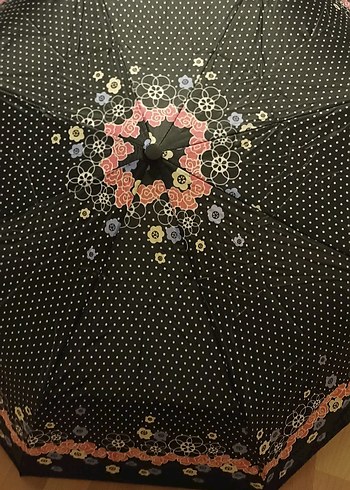 Puantiye Desenli Pilili Kadın Şemsiye - Görsel 2