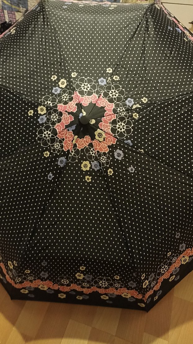 Puantiye Desenli Pilili Kadın Şemsiye - Görsel 2