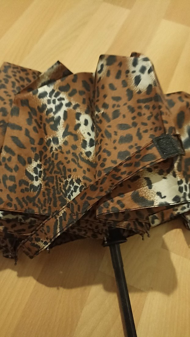 Kahverengi Kürklü Bohem Kadın Şemsiye - Görsel 4