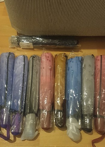 Parlak Mavi Katlanabilir Kadın Şemsiye - Görsel 3