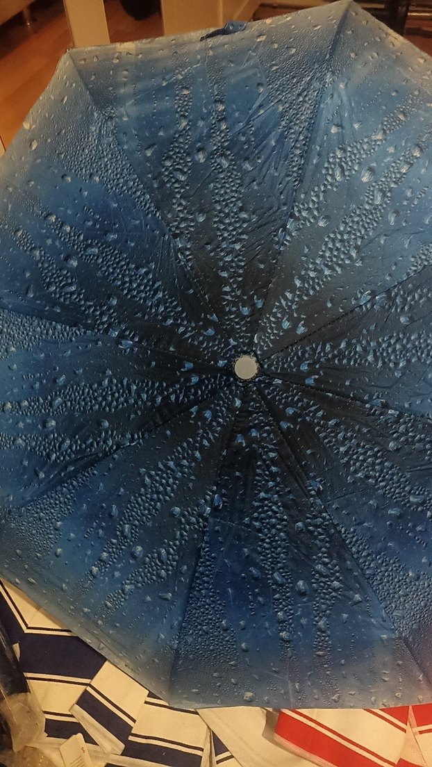 Parlak Mavi Katlanabilir Kadın Şemsiye - Görsel 2