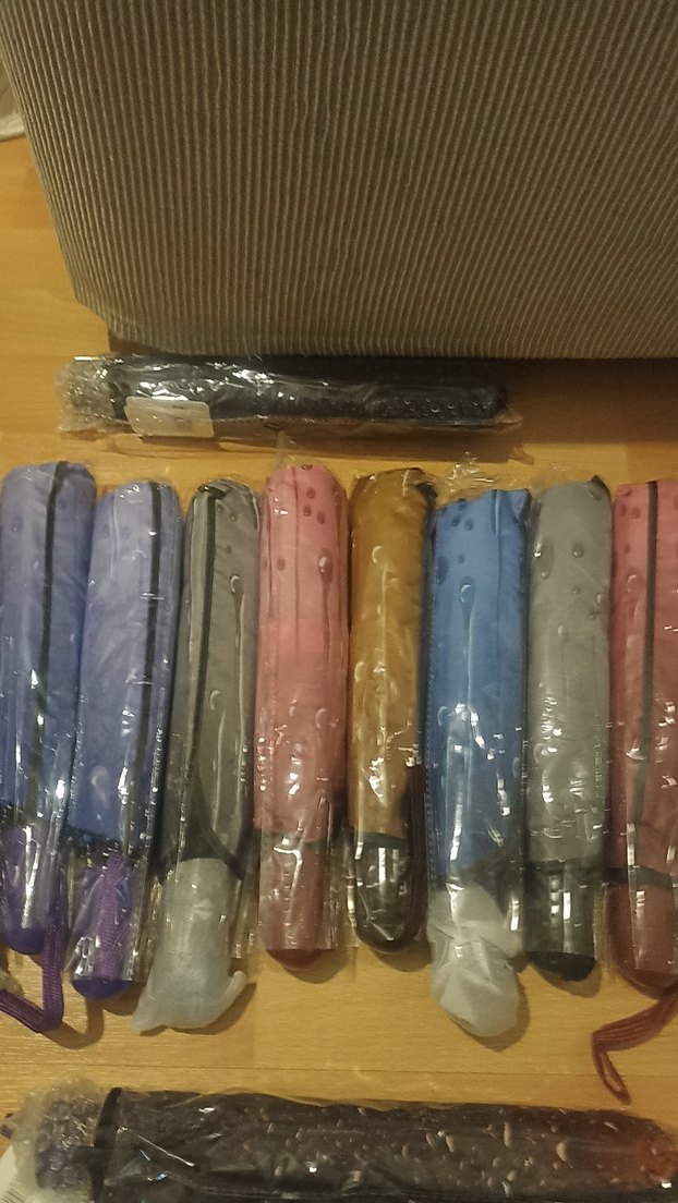 Parlak Mavi Katlanabilir Kadın Şemsiye - Görsel 3