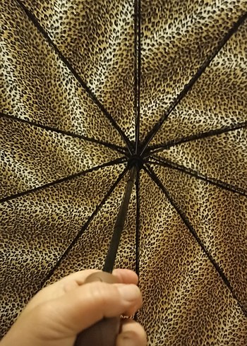 Kadın Kırmızı Pileli Ekose Şemsiye - Görsel 4