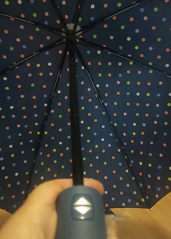 Renkli Puantiyeli Katlanabilir Kadın Şemsiye tam otomatik - Görsel 2