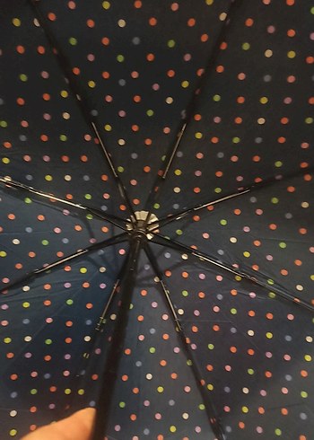 Renkli Puantiyeli Katlanabilir Kadın Şemsiye tam otomatik - Görsel 3