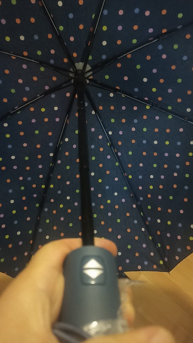 Renkli Puantiyeli Katlanabilir Kadın Şemsiye tam otomatik - Görsel 2