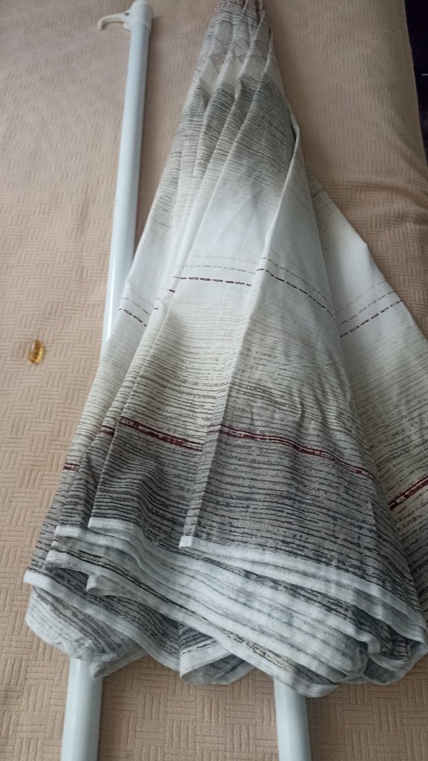 Gri-Beyaz Fırfırlı Bohem Kadın Şemsiye 8  telli - Görsel 4